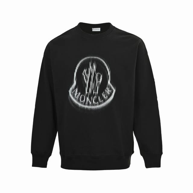 Moncler 25Fw Double-Embroidered Crewneck Sweatshirt. Featuring a double-embroide