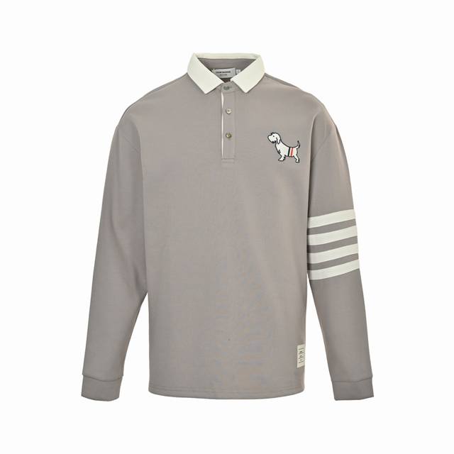 Thom Browne Thom Browne Stickman Walking Dog Lapel Polo Long Sleeve is made of c