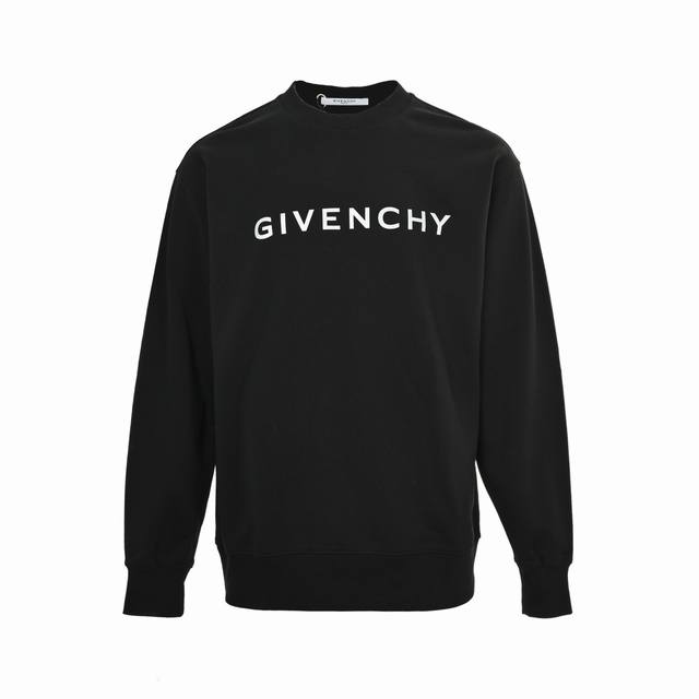 Givenchy 25Fw reflective lettering crew neck sweatshirt 480G high-grade combed c