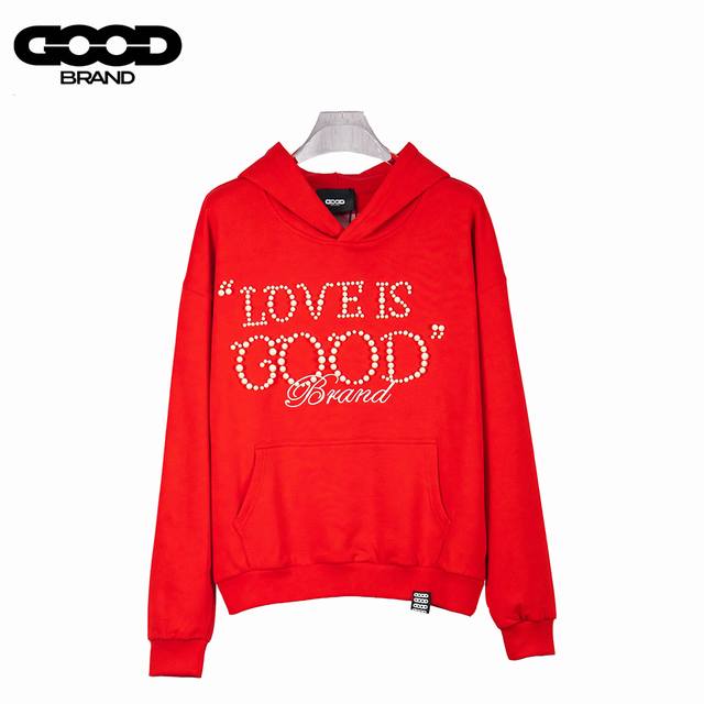Goodbrand 25Ss Pearl Embroidered Heavy-Duty Slogan Hoodie Fabric: Ultra-high-qua