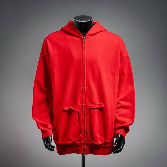 Balenciaga 23Fw Tape Zipper Hooded Cardigan 480g heavyweight, heavyweight, faded