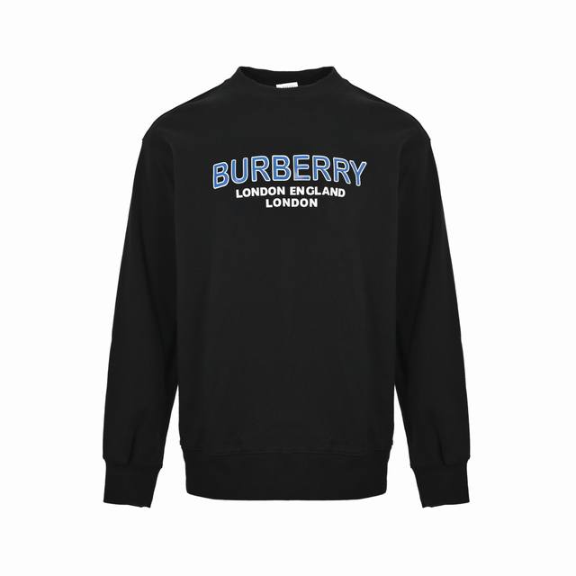 Burberry 25Fw outline lettering crew neck sweatshirt 480G premium combed cotton