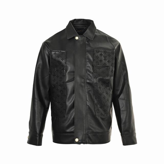Louis Vuitton 25Fw Pocket Embossed Logo Leather JacketThis is a high-quality, cl