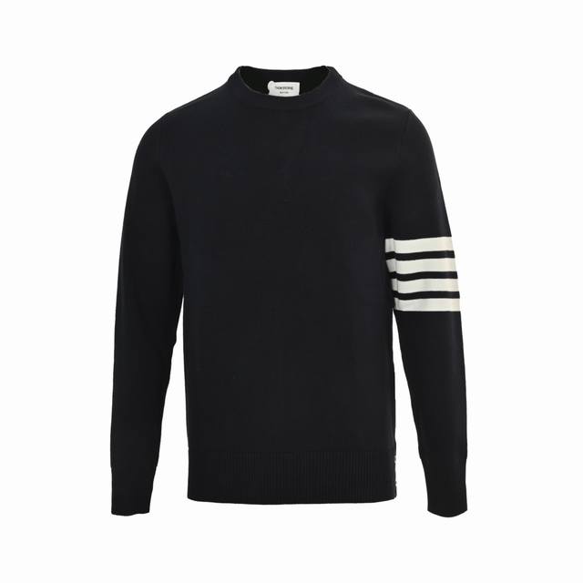 Thom Browne crewneck knit sweater . Made from custom 26S fabric, weighing up to