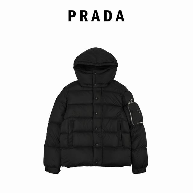 Bread down jacket Prada Prada chest logo pocket logo unisex down jacket : uses