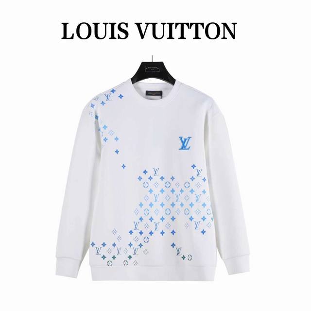 Louis Vuitton Lv 2025Ss gradient embroidered round-neck space cotton sweatshirt