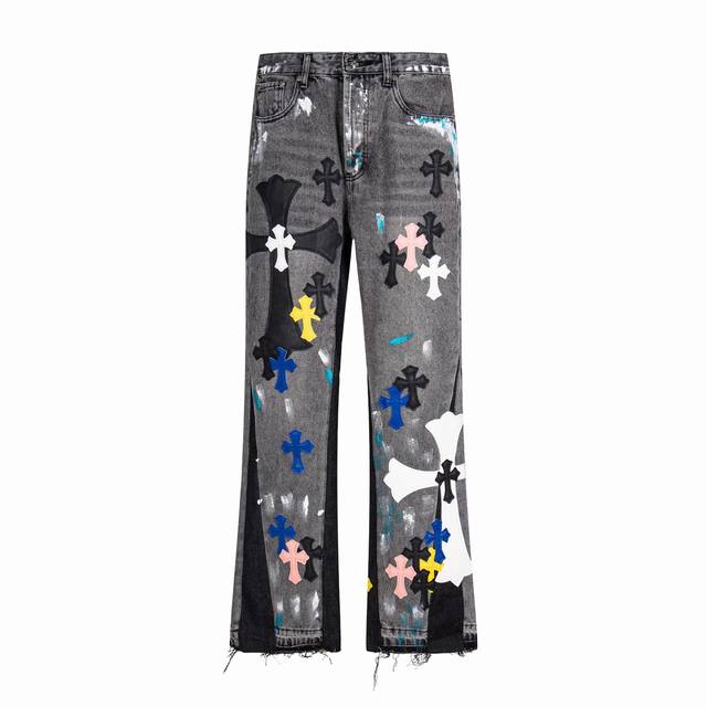 High-quality Chrome Hearts x Gallery Dept. graffiti color-coded cross-flared je
