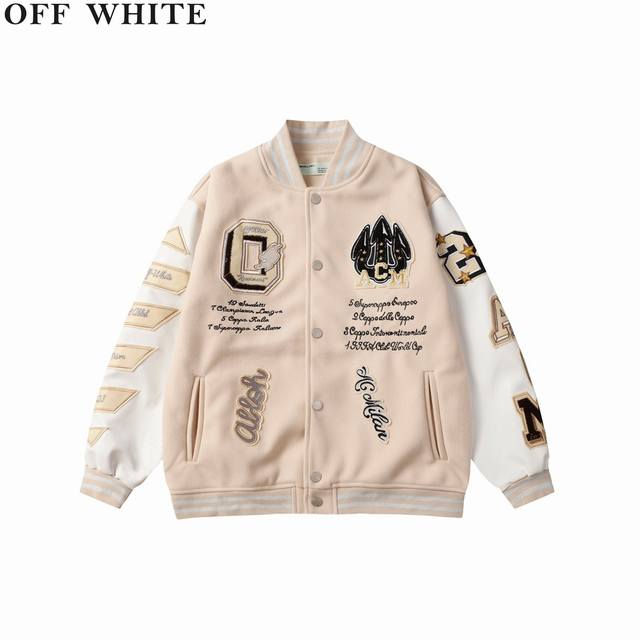 Offwhtecovirgil23Fw Devil's Arrow hot-drilled baseball jacket. . Soft and comfo