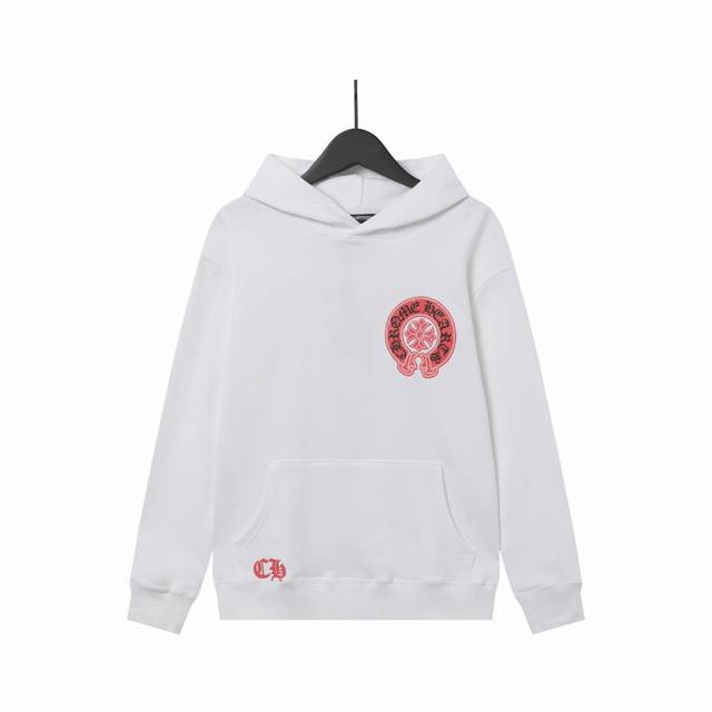High-quality Chrome Hearts horseshoe cross print hooded sweatshirt, unisex. Cus