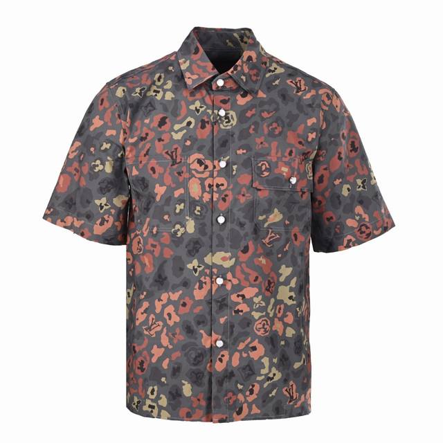 Louis Vuitton Lv brown print workwear short-sleeved shirtAuthentic 1 0 purchased