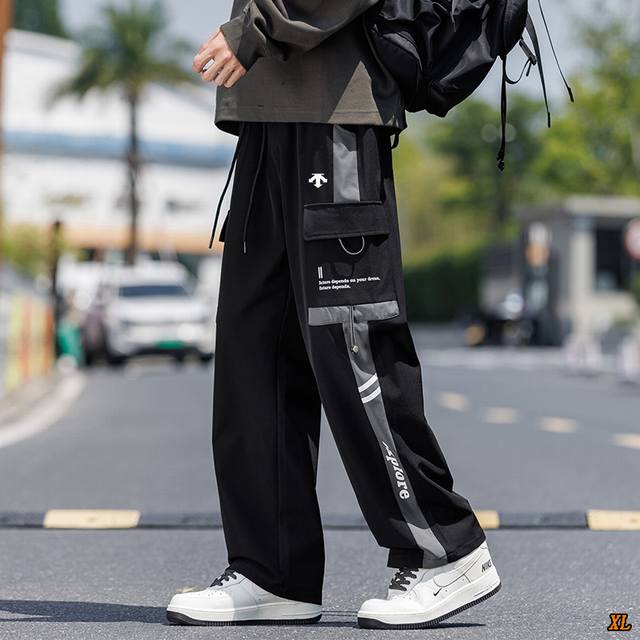 Descente exclusive real shot of the new autumn high-quality work pants loose sti