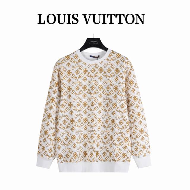 Louisvuitton 25Fw all-over logo sweatshirt. This unisex style features a fresh a