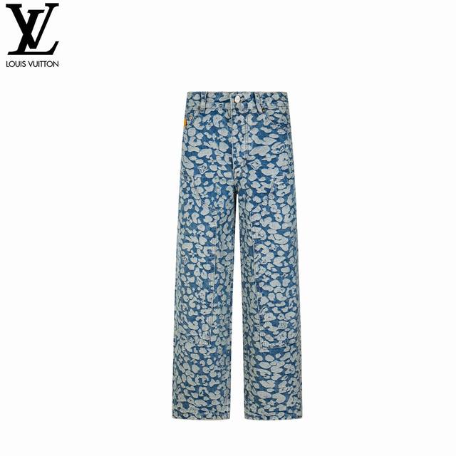 Louis Vuitton 25Ss Leopard Print Work Jeans Original 16939 purchased and develop