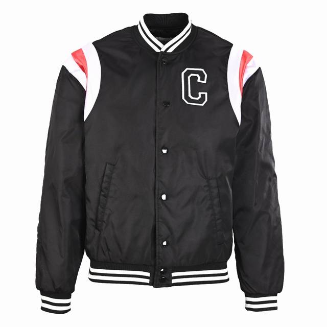 Celine Celine red and white patchwork sleeves bomber jacket baseball jacket Made