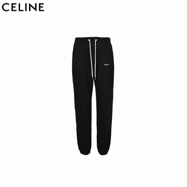 Celine Ce 25Ss Classic Embroidered Casual Sportswear Pants. A classic style with