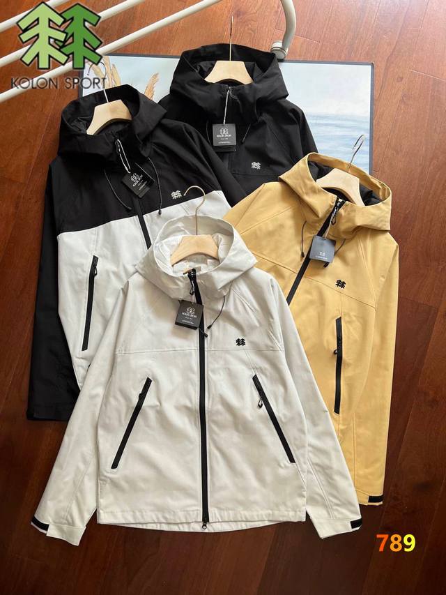 Kolon Sport 2024 Autumn Couple's Hiking Waterproof Hooded Jacket, Urban Function