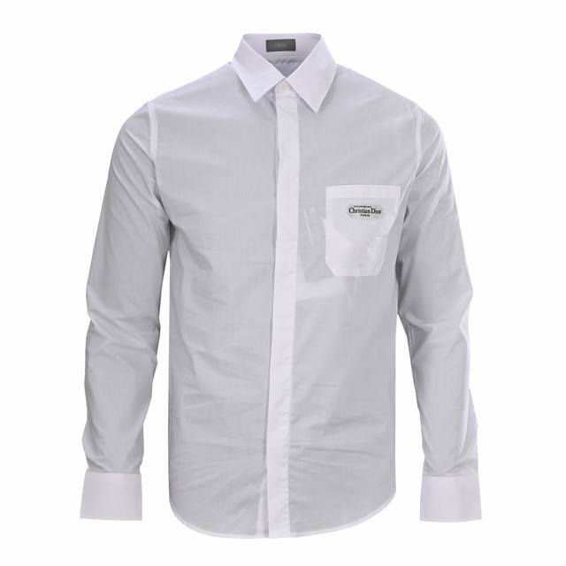 Dior Cd square long label poplin lapel patch pocket long sleeve shirtAuthentic 7