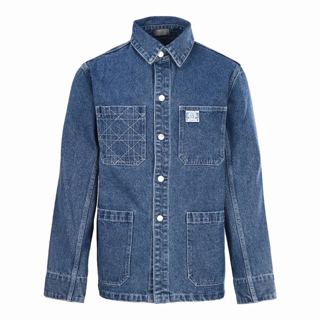 Dior Cd Charm square logo rattan check denim jacketCustom high-density 7*6 twill