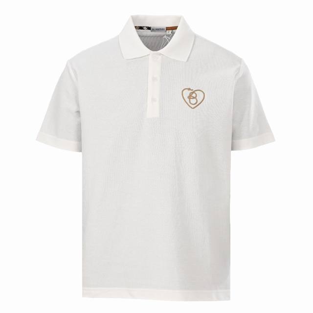 Burberry Bbr Valentine's Day Limited Edition Heart Embroidered Short-Sleeved Pol