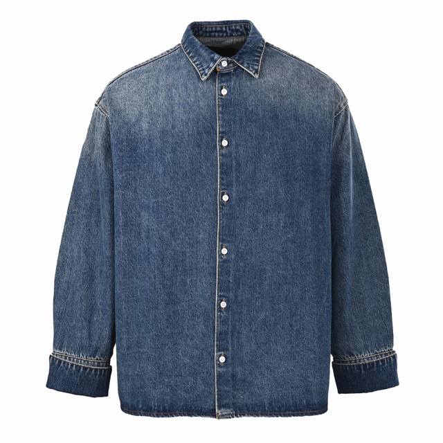 Prada prd denim shirt jacket with small back logo Authentic 7219 purchased, cus