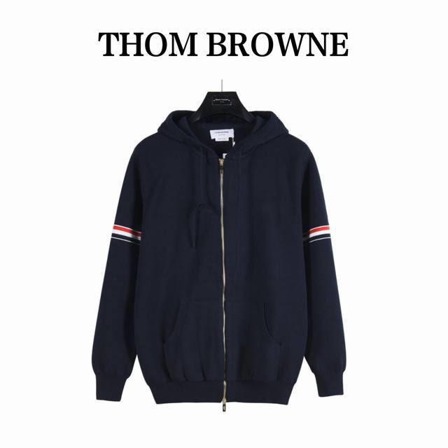 Tb double-sleeve zipper cardigan wool blend sweaterThom Browne.Tb double-sleeve