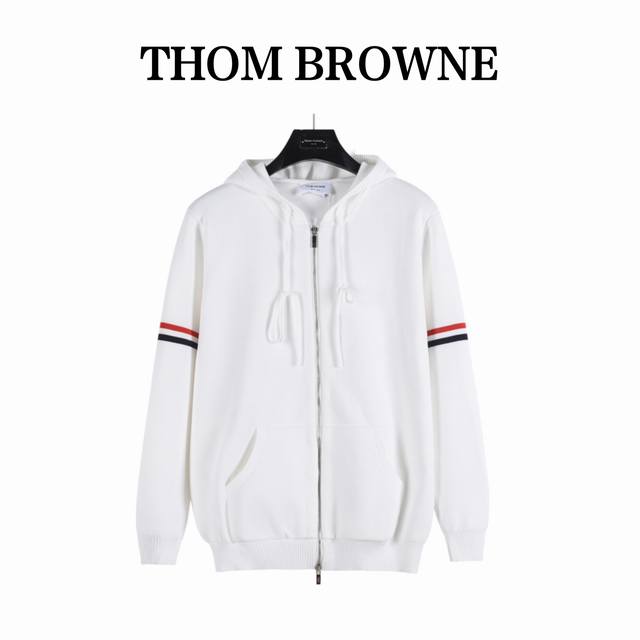 Tb double-sleeve zipper cardigan wool blend sweaterThom Browne.Tb double-sleeve