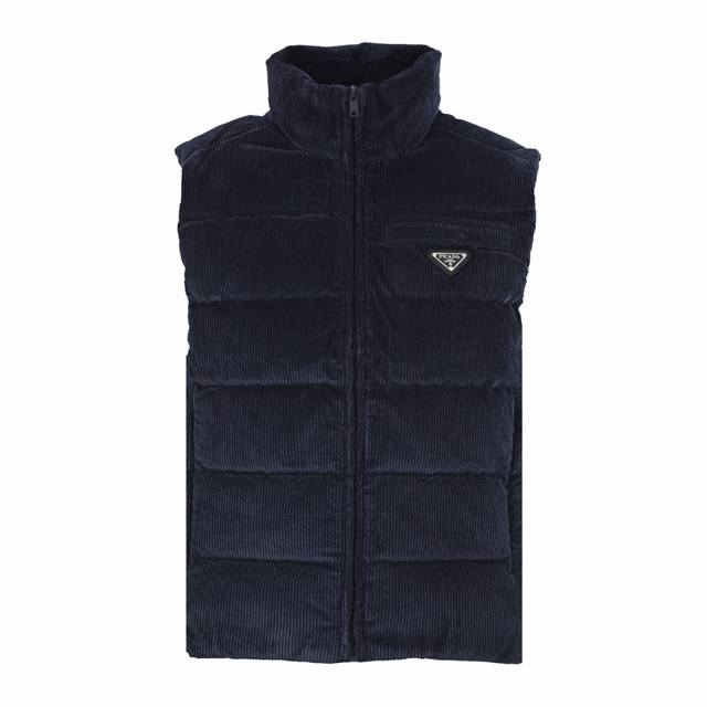 Prada's PRD Corduroy Stand-Collar Down Vest is now on sale on the official websi