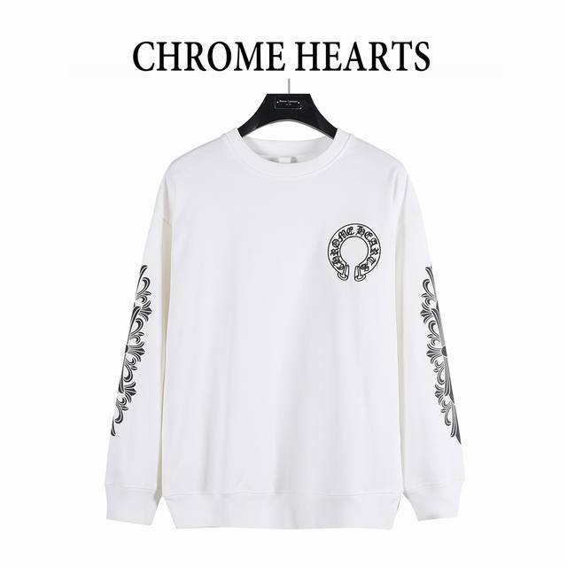 Chrome Hearts' crewneck sweatshirt with horseshoe and Sanskrit embroidery on the