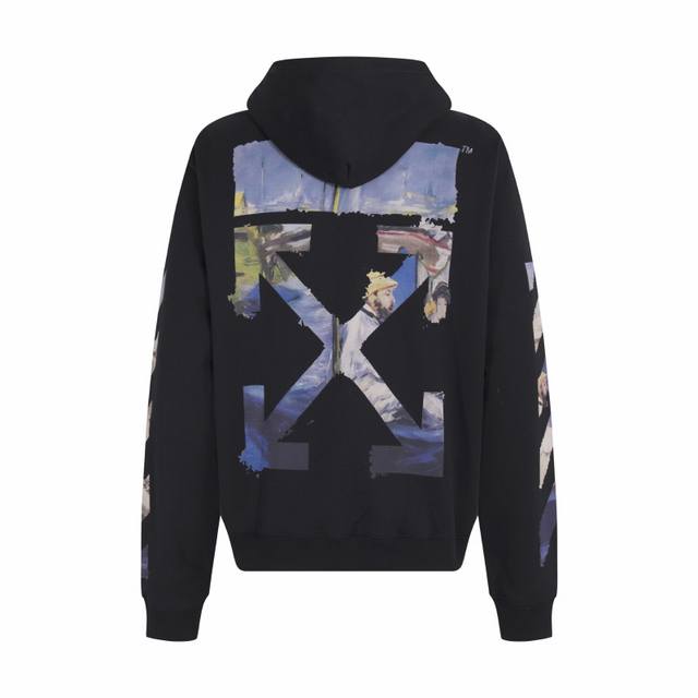 High-quality Off-White CO Virgil Abloh 19Ss Monet oil painting arrow print hood