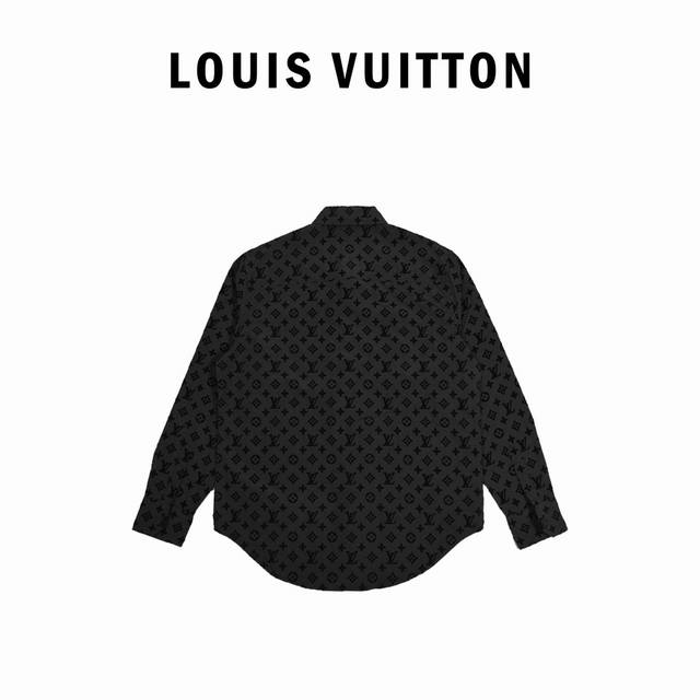Louis Vuitton 21Fw all-over flocked logo shirt. Made from high-count, ultra-dens