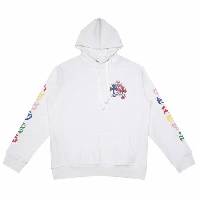 High-quality Chrome Hearts hooded sweatshirt with colorful overlapping cross ar