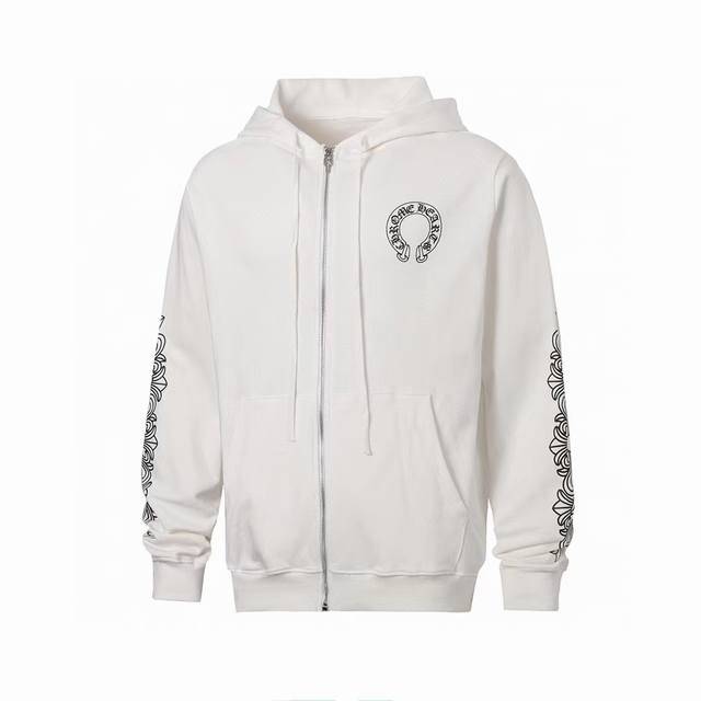 High-quality Chrome Hearts horseshoe-print cardigan zip-up jacket, unisex. Cust