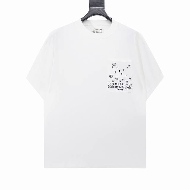 High-quality Maisonmargiela short-sleeved shirt with embroidered numbers, unise
