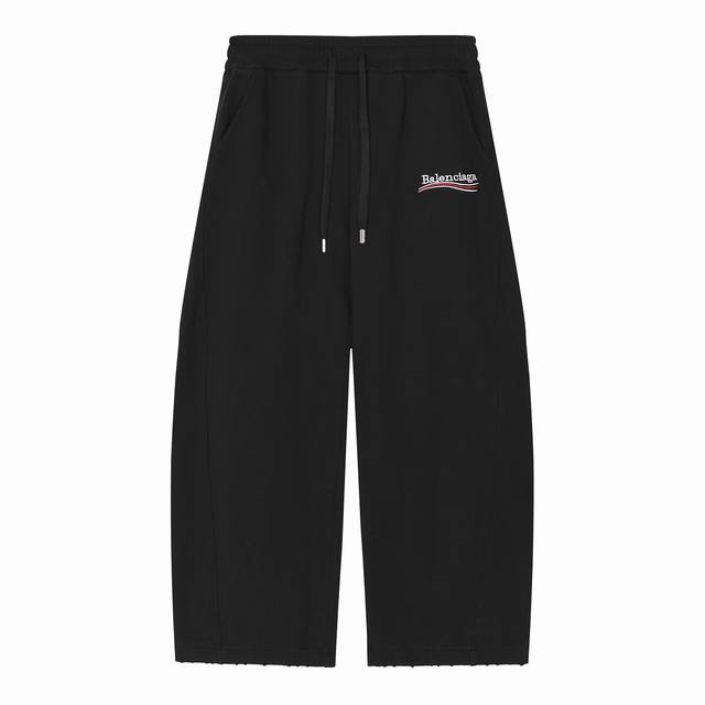 Balenci*Ga Paris 25Ss Classic Cola Wave Embroidered Washed Distressed Trousers G