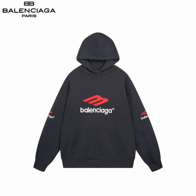 Balenciaga 3B Sports Icon embroidered hooded sweatshirtMade from 400g Paris Zp c