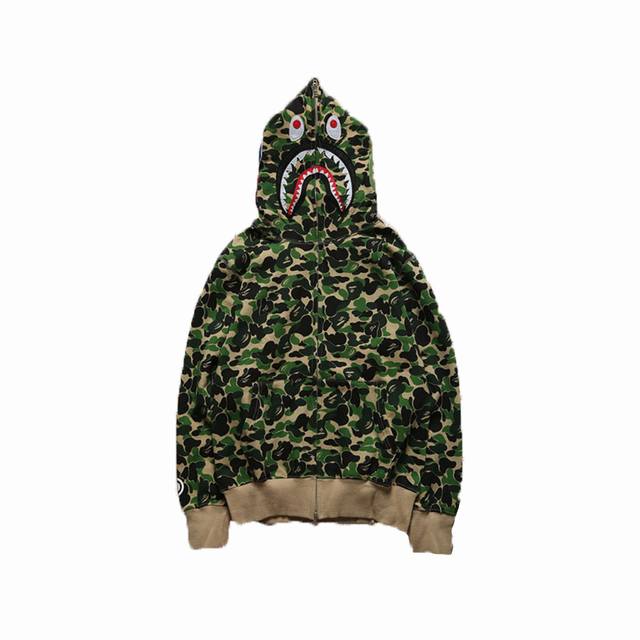 New arrival! High-quality Bape camouflage single-hooded zippered couple's sweat