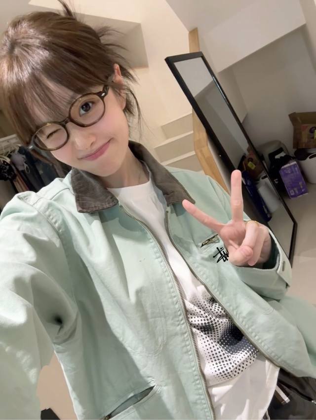 Stussy denim washed navy blue vintage fabric with lapel and matching printed jac