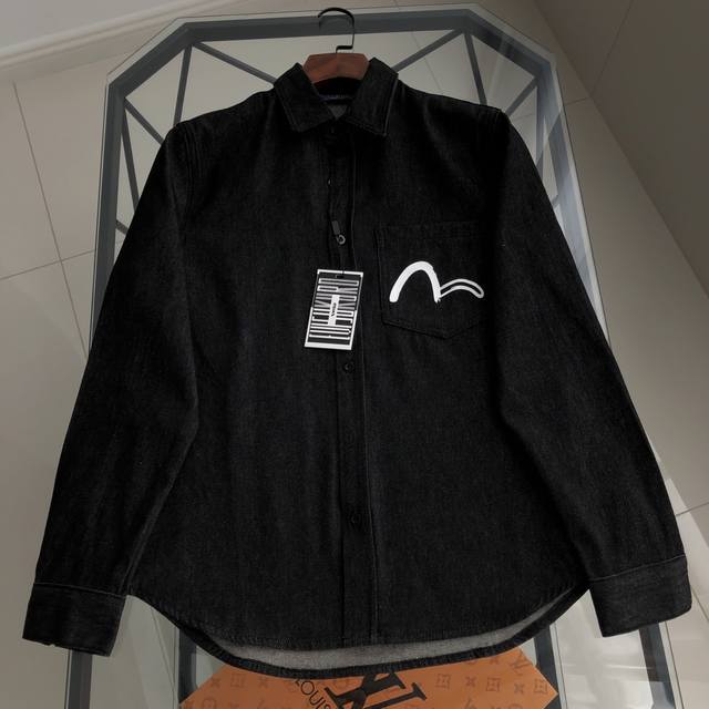 controlHot new fall/winter Evisu men's Fushen long-sleeved denim shirt with sma