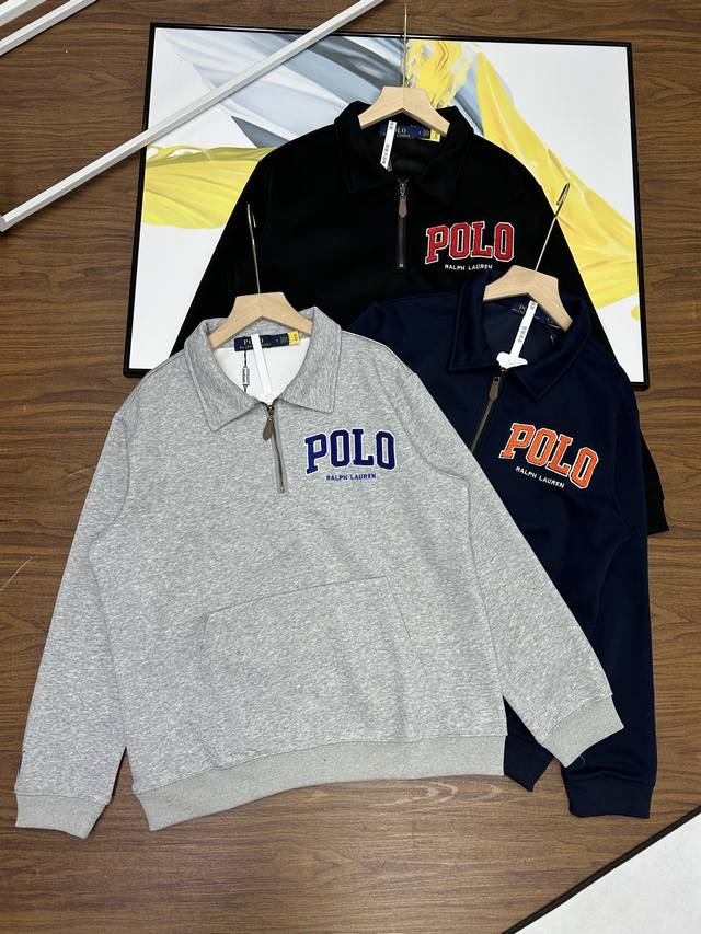 control, Ralph Lauren spring towel embroidered half-zip stand-up collar sweatsh