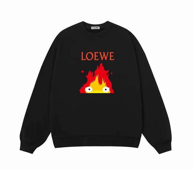 Loewe 24Ss new co-branded Hayao Miyazaki Calcifer flame pattern spring and autum