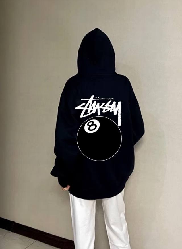 Stussy Billiards Spring and Autumn Hoodie . This style is made from Xinjiang Hu