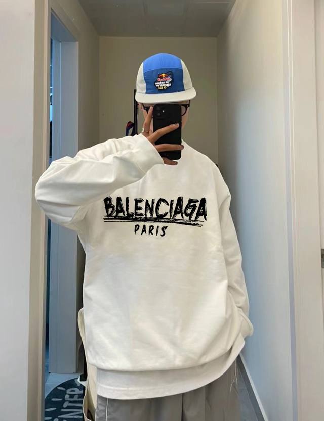 Balenciaga Paris series ink graffiti spring and autumn round neck sweatshirt Ori