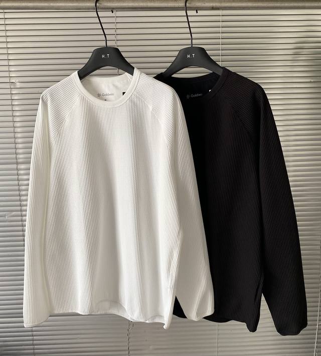 New Goldwin Men's Waffle Long T-Shirt Wf Light LS T-Shirt Cm44106 Universal bas