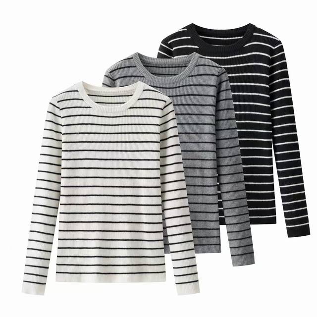 Sandro's round-neck striped sweater is a timeless classic for women's fall and w