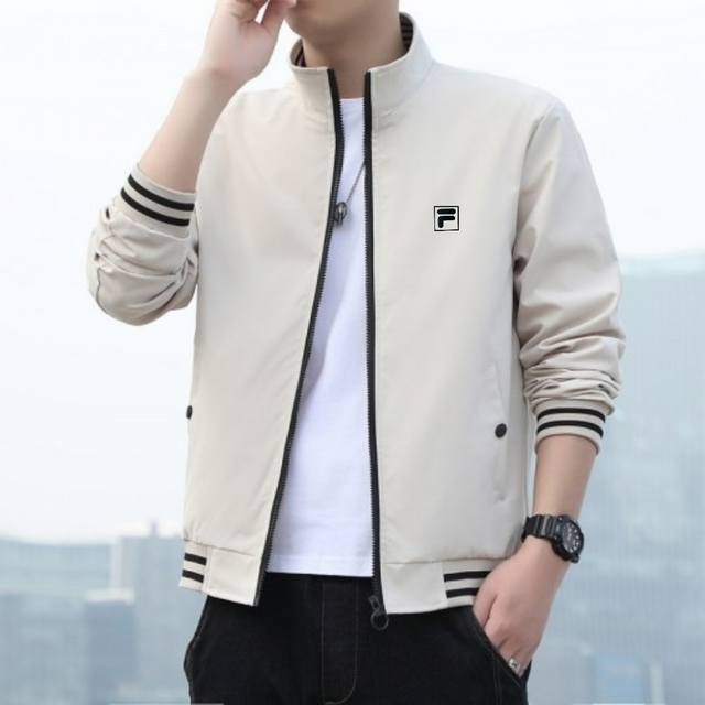 Fila Men's and Women's Casual Stand-Up Collar JacketThis classic, stylish casual