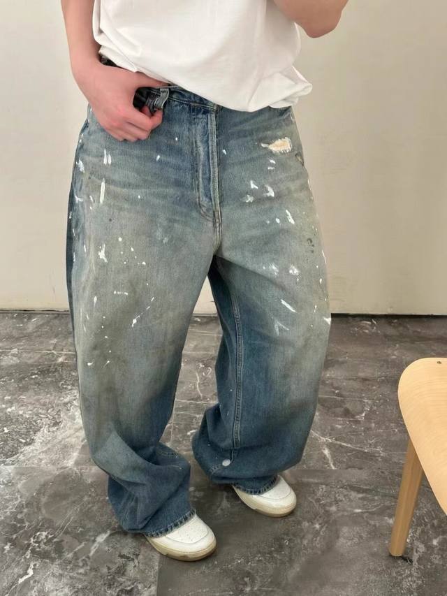 Acfeng 25Ss' latest hand-painted graffiti ink-splashed mud-dyed washed, distress
