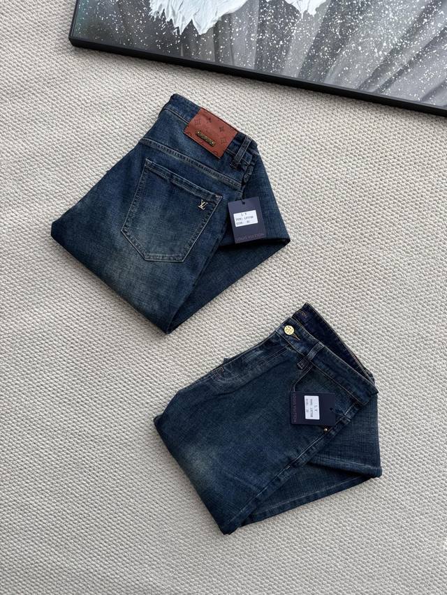 Lv Louis Vuitton Autumn/Winter Thickened Non-Fleece Men's Jeans. We only make hi