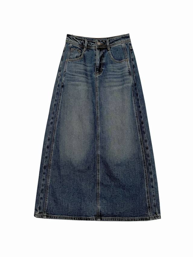 Acne denim skirt, Hong Kong style goddess! High waist, loose, slimming, high-end
