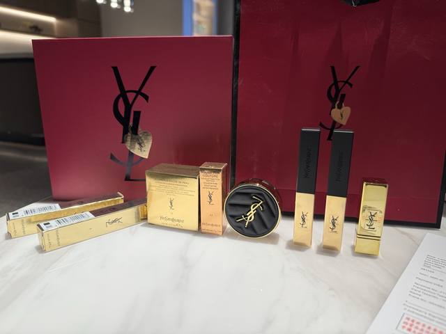 ! Matching handbag! YSL Yangshulin Aluminum Tube Small Gold Bar Air Cushion Make