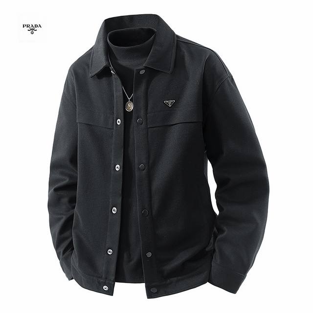 Prada high-quality 25Ss autumn three-color new casual jacket for men with long s